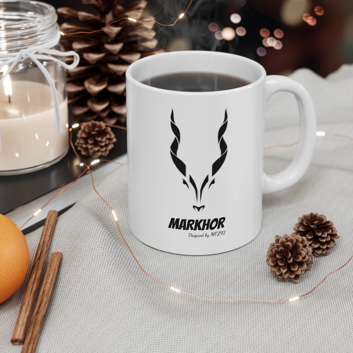 MARKHOR Dsigned by MFZ92 Ceramic Coffee Cups, 11oz, 15oz